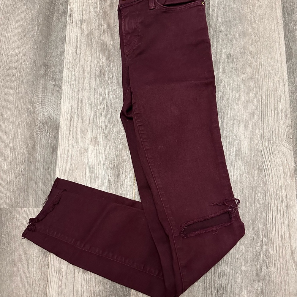 Frame Denim Deep Burgundy Skinny Jeans